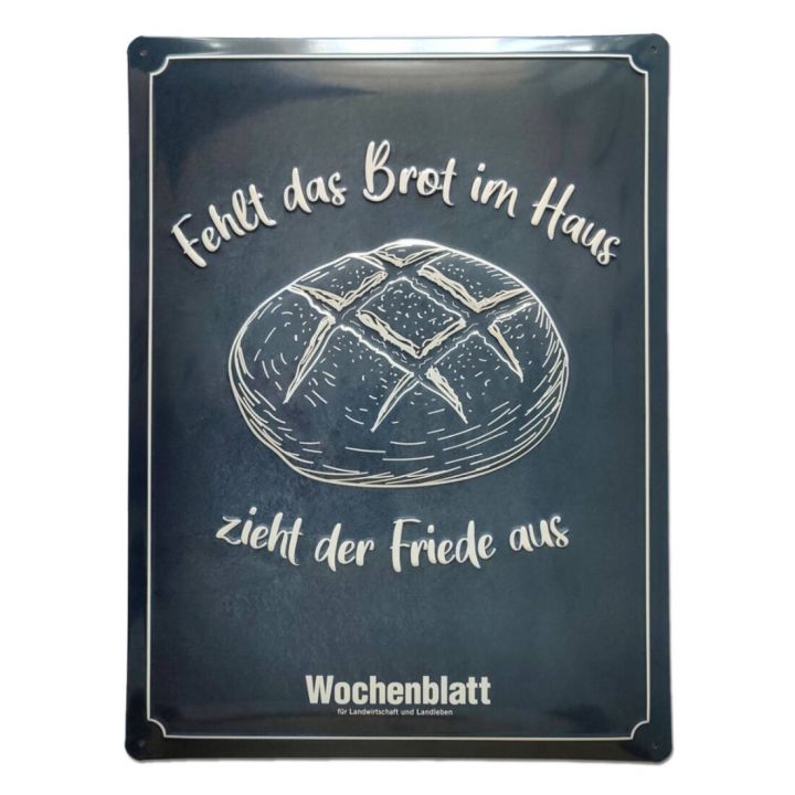 Wochenblatt Blechschild "Geliebte Brote"